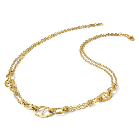 Leslie's 14K Polished Multi-strand Fancy Link Necklace