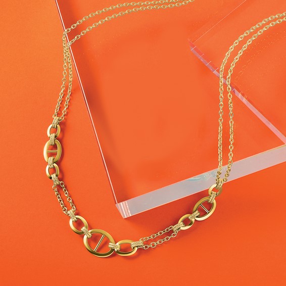 Leslie's 14K Polished Multi-strand Fancy Link Necklace