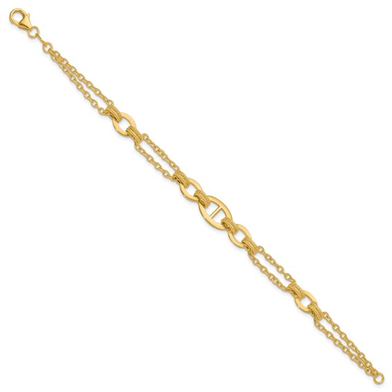 Leslie's 14K Polished Multi-strand Fancy Link Bracelet