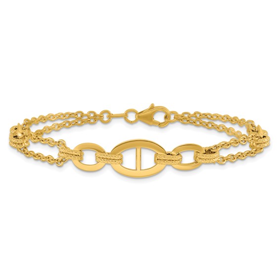 Leslie's 14K Polished Multi-strand Fancy Link Bracelet
