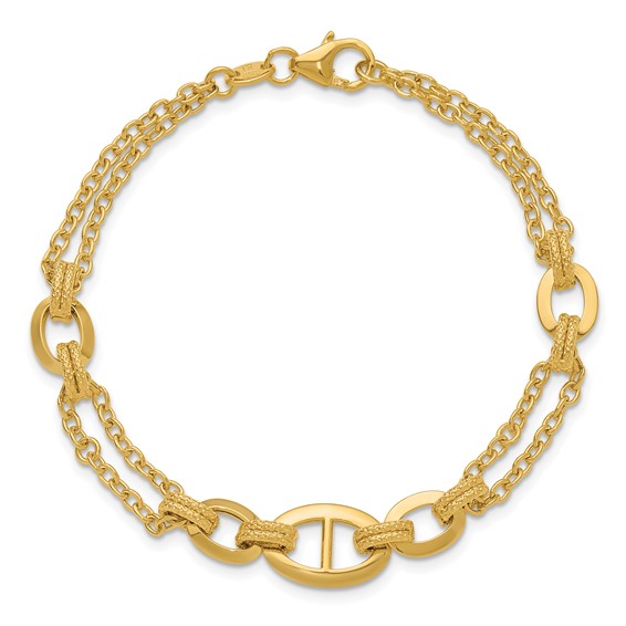 Leslie's 14K Polished Multi-strand Fancy Link Bracelet