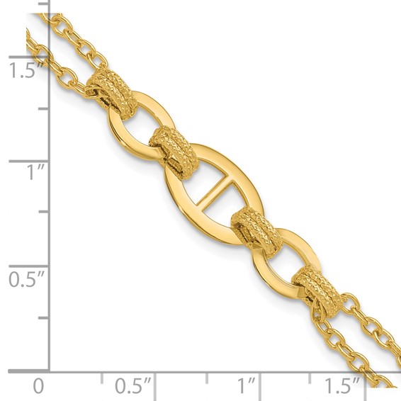 Leslie's 14K Polished Multi-strand Fancy Link Bracelet