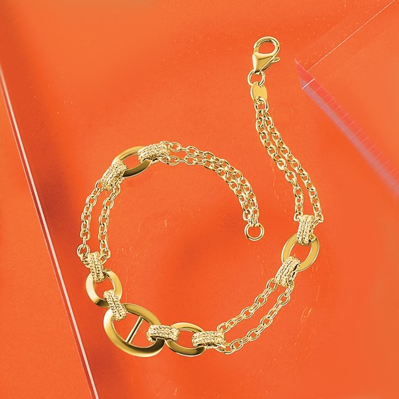 Leslie's 14K Polished Multi-strand Fancy Link Bracelet