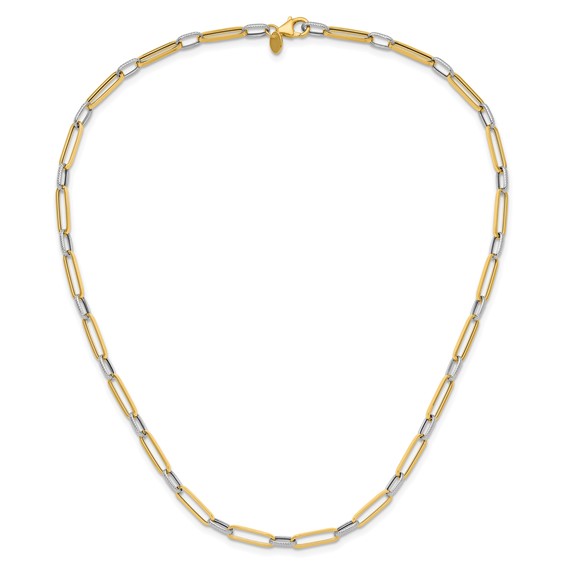 Leslie's 14K Polished/Textured Fancy Link Necklaces