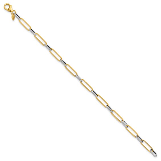Leslie's 14K Polished/Textured Fancy Link Bracelets