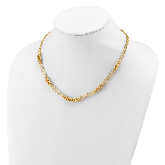 Leslie's 14K Polished and Textured Multi-strand Necklace