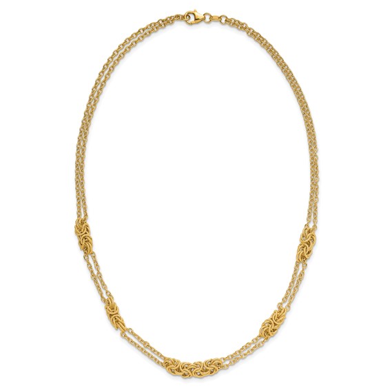 Leslie's 14K Polished and Textured Multi-strand Necklace