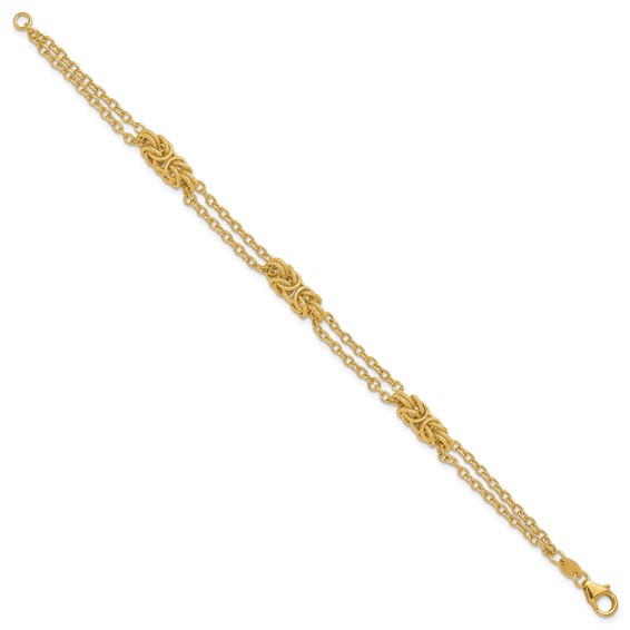 Leslie's 14K Polished and Textured Multi-strand Bracelet