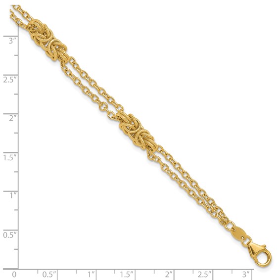 Leslie's 14K Polished and Textured Multi-strand Bracelet
