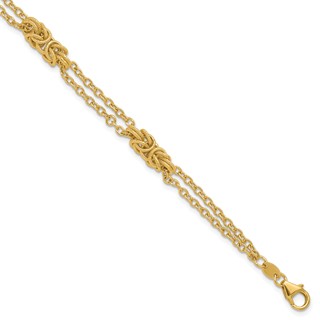 Leslie's 14K Polished and Textured Multi-strand Bracelet