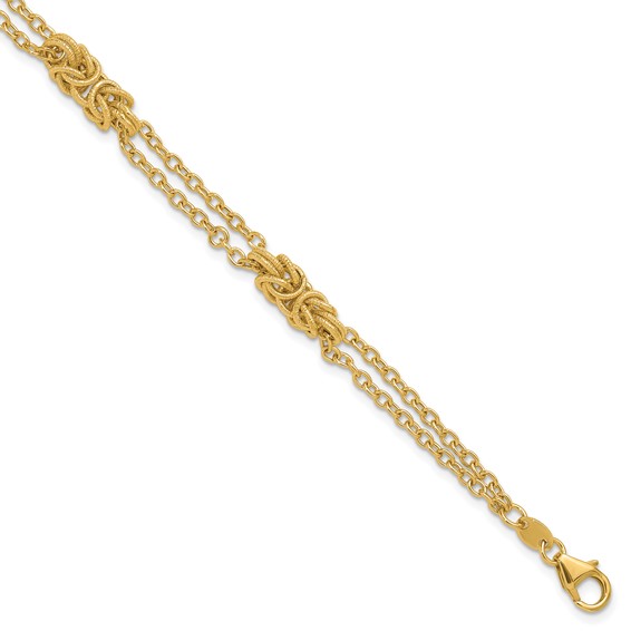 Leslie's 14K Polished and Textured Multi-strand Bracelet