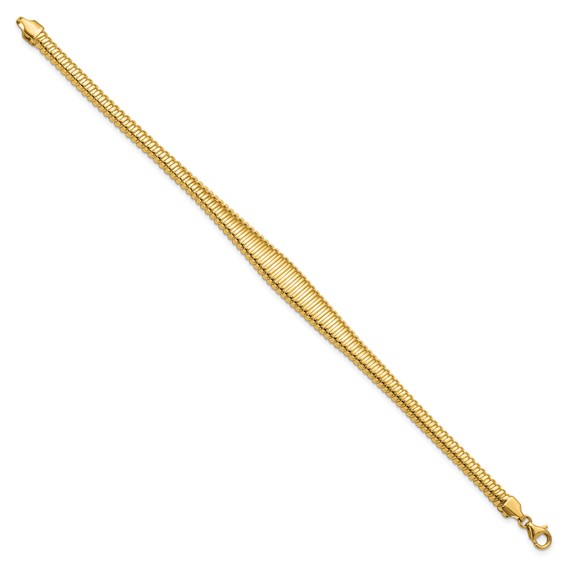 Leslie's 14K Polished Ridged Graduated Bracelet