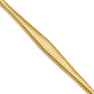 Leslie's 14K Polished Ridged Graduated Bracelet