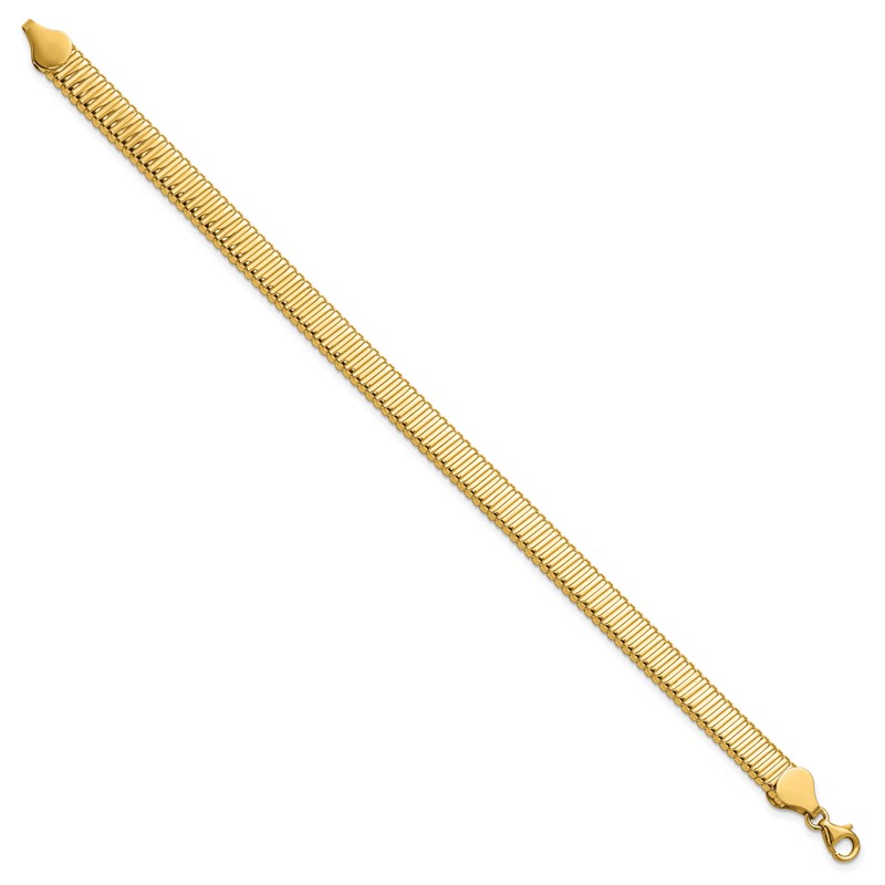 14K Polished Ridged Bracelet