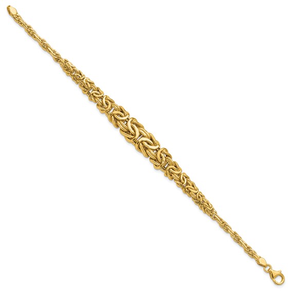 Leslie's 14K Polished Byzantine Graduated Bracelet