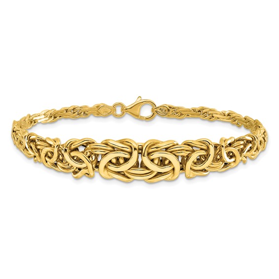 Leslie's 14K Polished Byzantine Graduated Bracelet