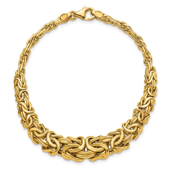 Leslie's 14K Polished Byzantine Graduated Bracelet