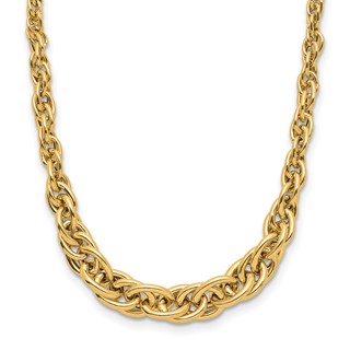 Leslie's 14K Polished Graduated Fancy Link Necklace