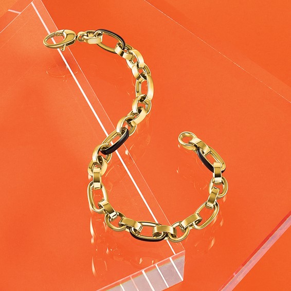 Leslie's 14K Polished with Enamel Link Bracelet