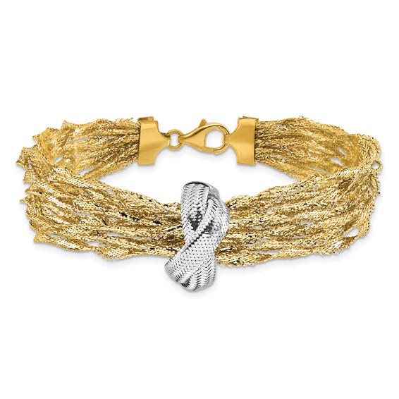 Leslie's 14K with Rhodium Polished Knot Mesh Multi-strand Bracelet
