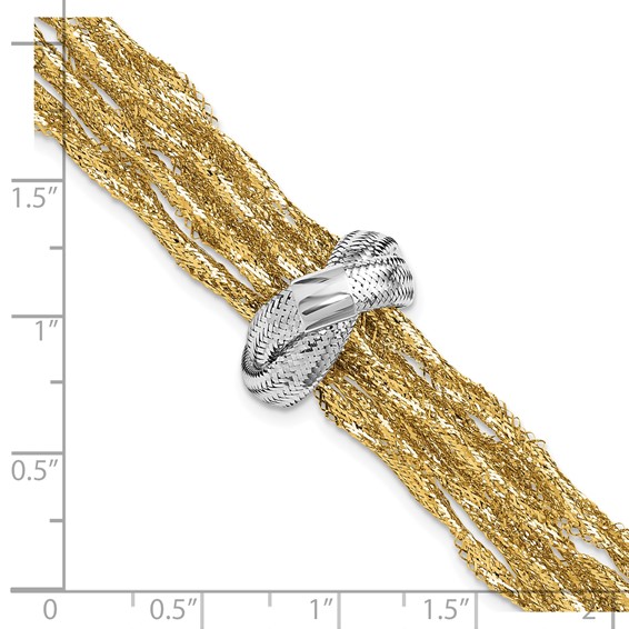 Leslie's 14K with Rhodium Polished Knot Mesh Multi-strand Bracelet