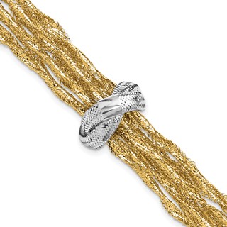Leslie's 14K with Rhodium Polished Knot Mesh Multi-strand Bracelet