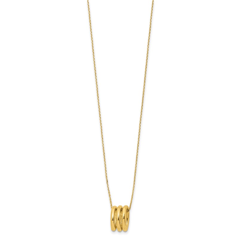 14K Polished Oval Links with 2in ext. Necklace