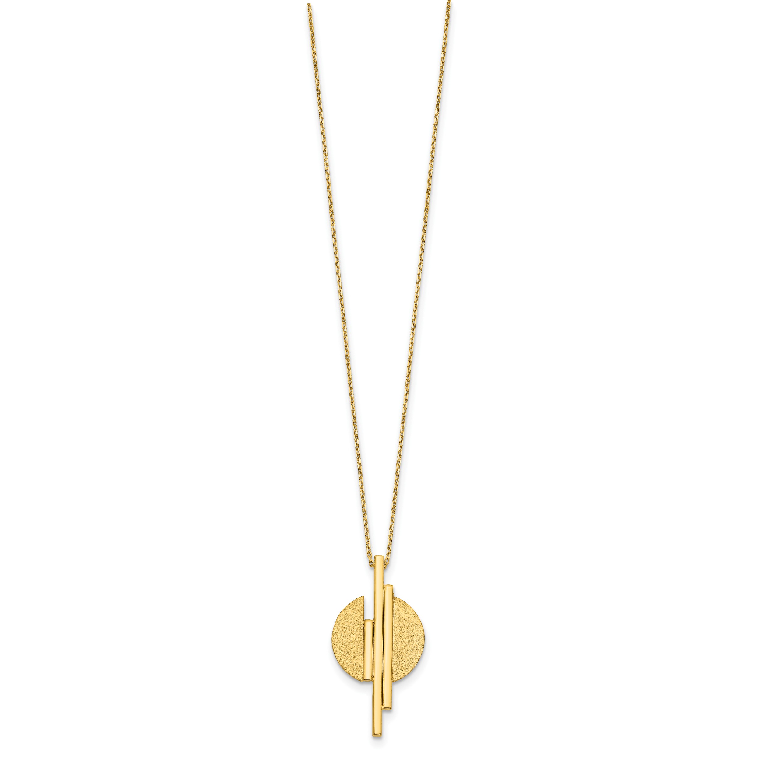 Bisected Circle Gold Pendant