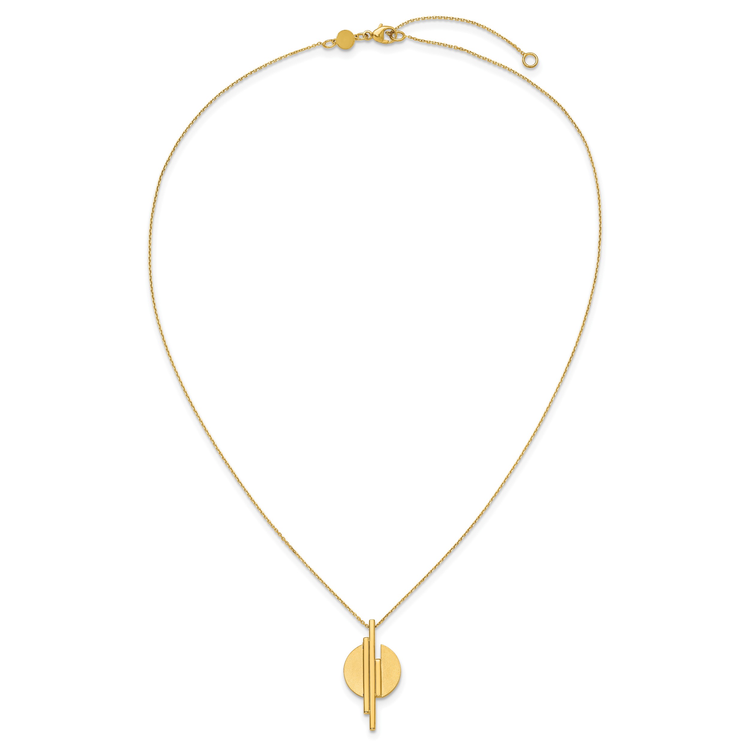 Bisected Circle Gold Pendant