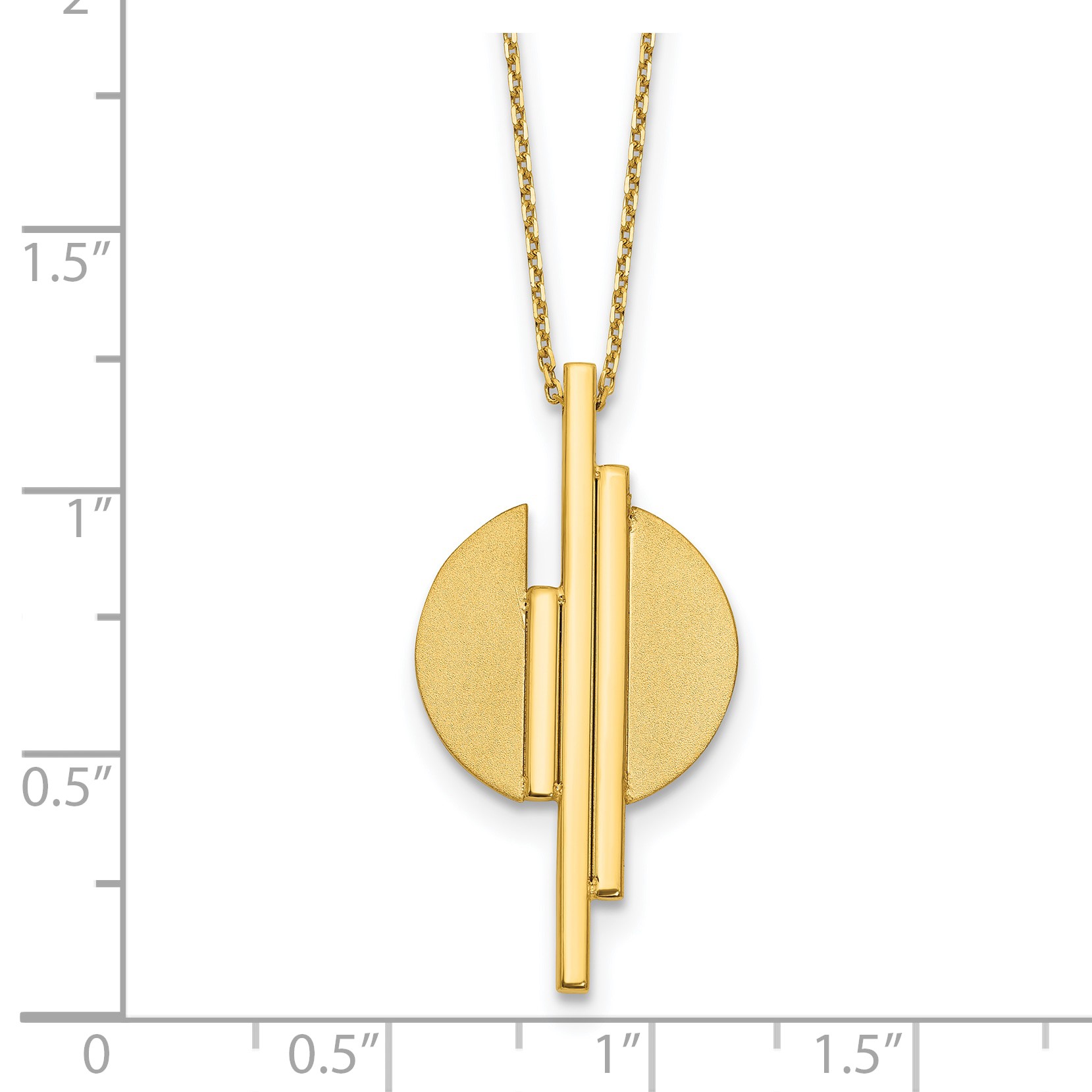 Bisected Circle Gold Pendant
