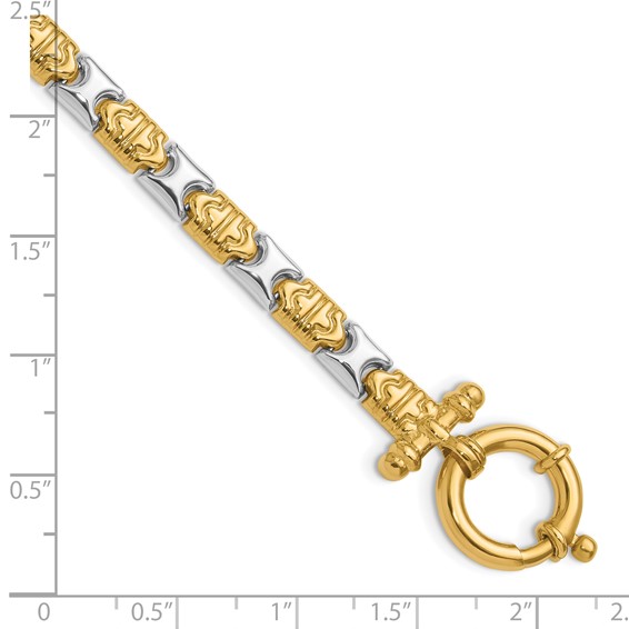 Leslie's 14K Two-tone Polished Fancy Link Bracelet