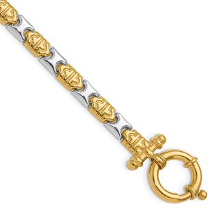Leslie's 14K Two-tone Polished Fancy Link Bracelet