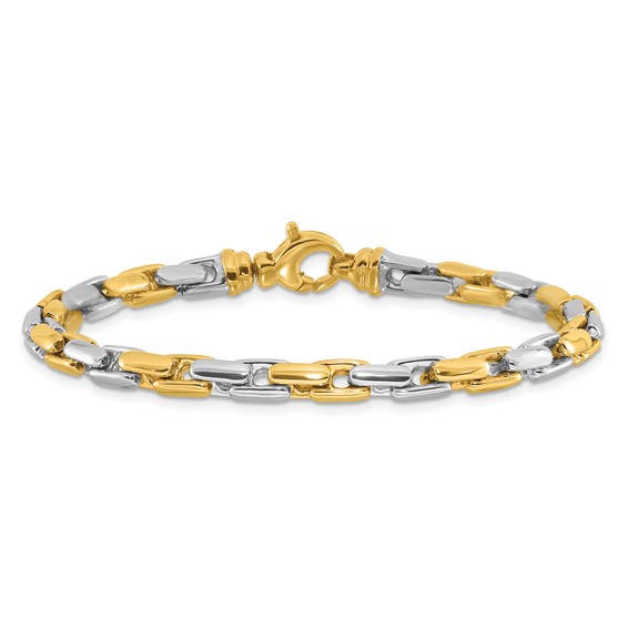 Leslie's 14K Two-tone Polished Fancy Link Bracelet