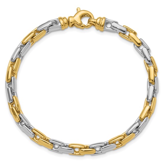 Leslie's 14K Two-tone Polished Fancy Link Bracelet