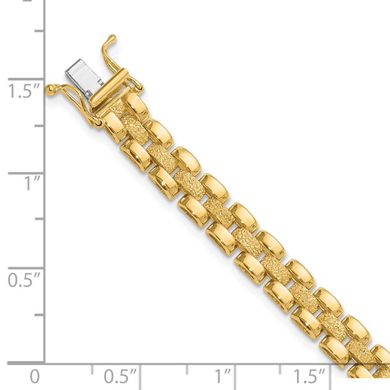 Leslie's 14K Polished and Textured Fancy Link Bracelet