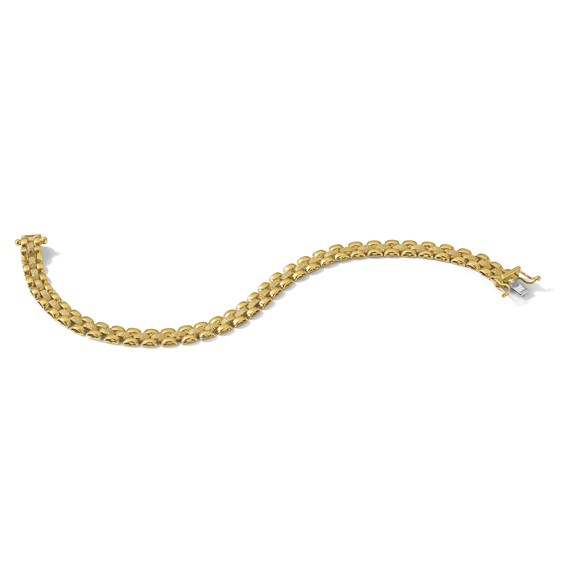 Leslie's 14K Polished and Textured Fancy Link Bracelet