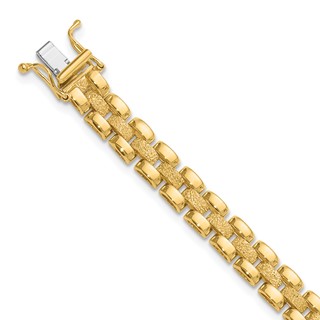 Leslie's 14K Polished and Textured Fancy Link Bracelet