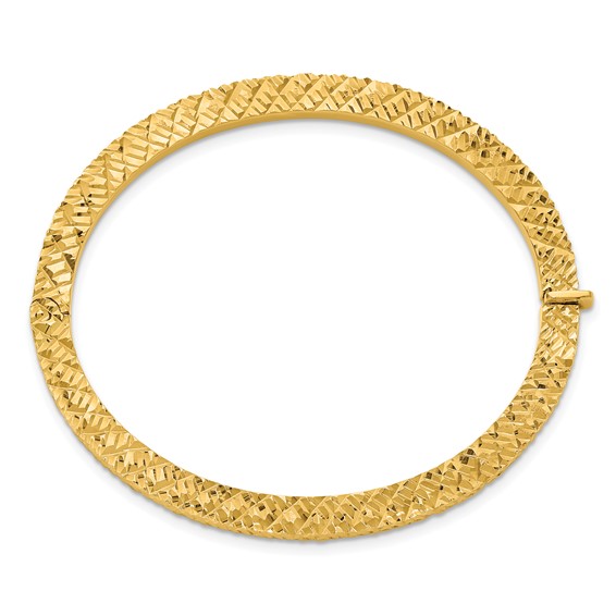 Leslie's 14K Polished and Diamond-cut Bangle