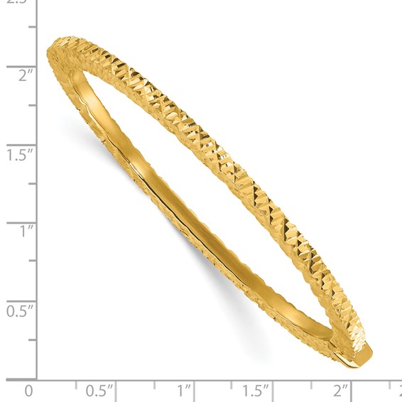 Leslie's 14K Polished and Diamond-cut Bangle