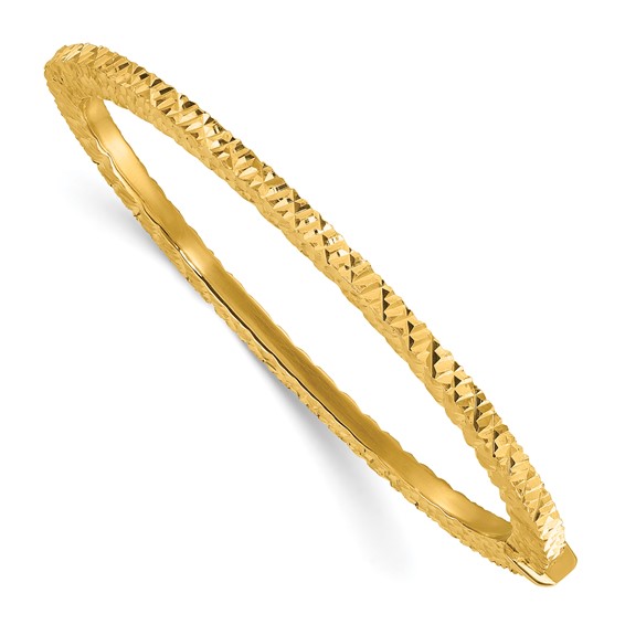 Leslie's 14K Polished and Diamond-cut Bangle