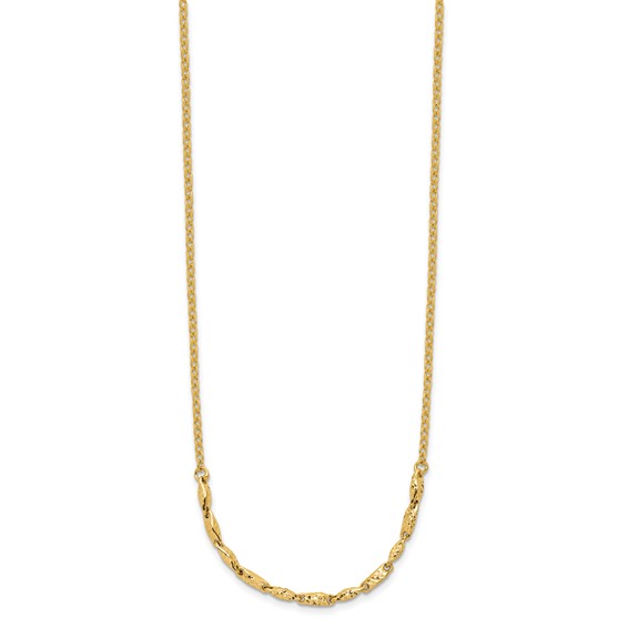 Leslie's 14K Polished and Diamond-cut with 1in ext. Necklace