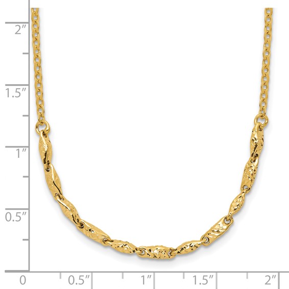 Leslie's 14K Polished and Diamond-cut with 1in ext. Necklace