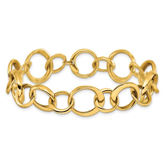 Leslie's 14K Polished Circle Links Bracelet