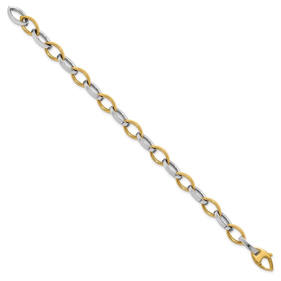 Leslie's 14K Two-Tone Polished Link Bracelet