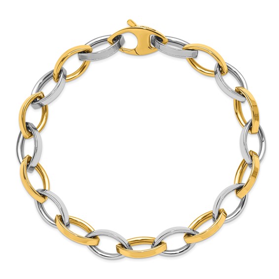 Leslie's 14K Two-Tone Polished Link Bracelet