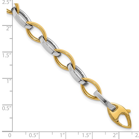 Leslie's 14K Two-Tone Polished Link Bracelet