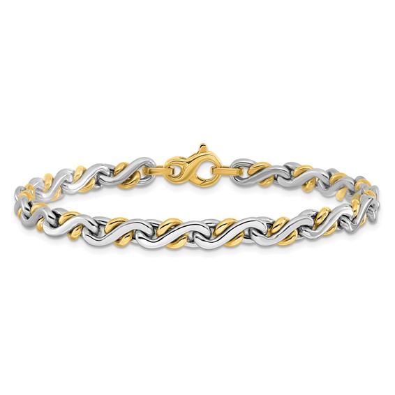 Leslie's 14K Two-Tone Polished Fancy Link Bracelet