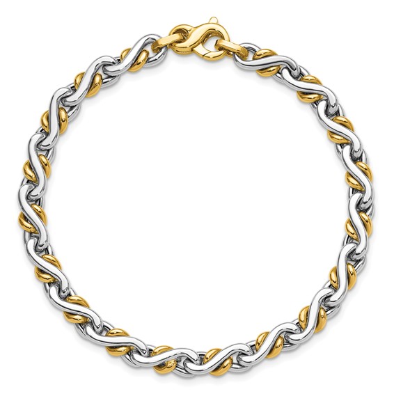 Leslie's 14K Two-Tone Polished Fancy Link Bracelet