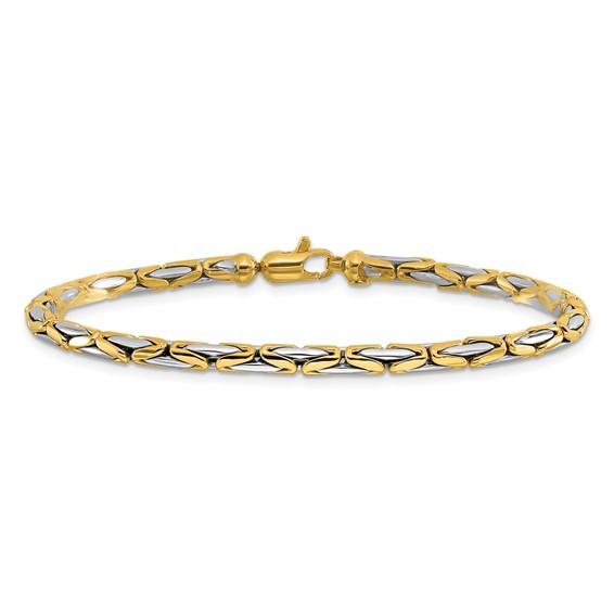 Leslie's 14K Two-Tone Polished Fancy Link Bracelet
