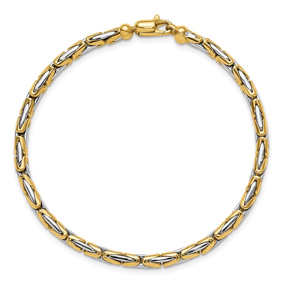 Leslie's 14K Two-Tone Polished Fancy Link Bracelet